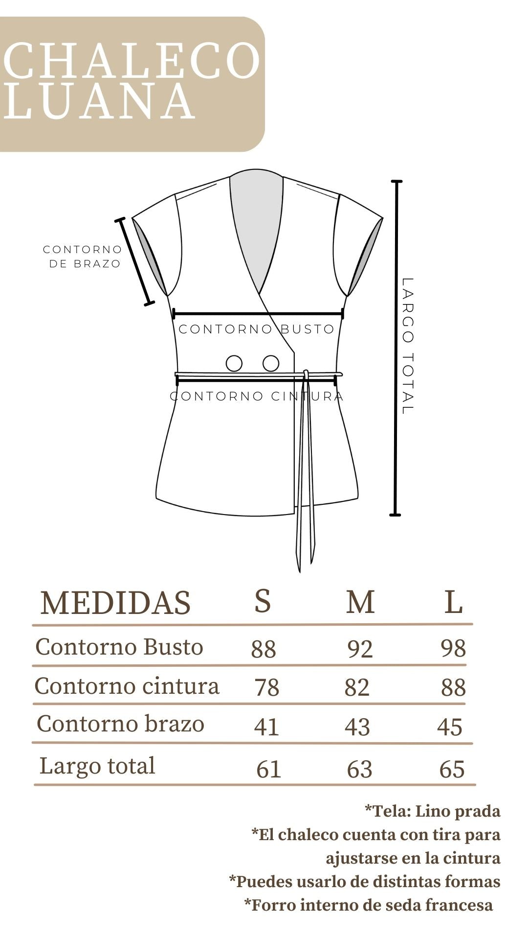 Chaleco Luana - Almendra