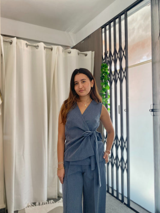 Blusa Lucia - Azul melange
