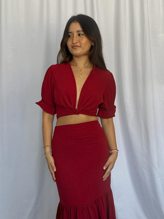 Blusa Isla - Borgoña