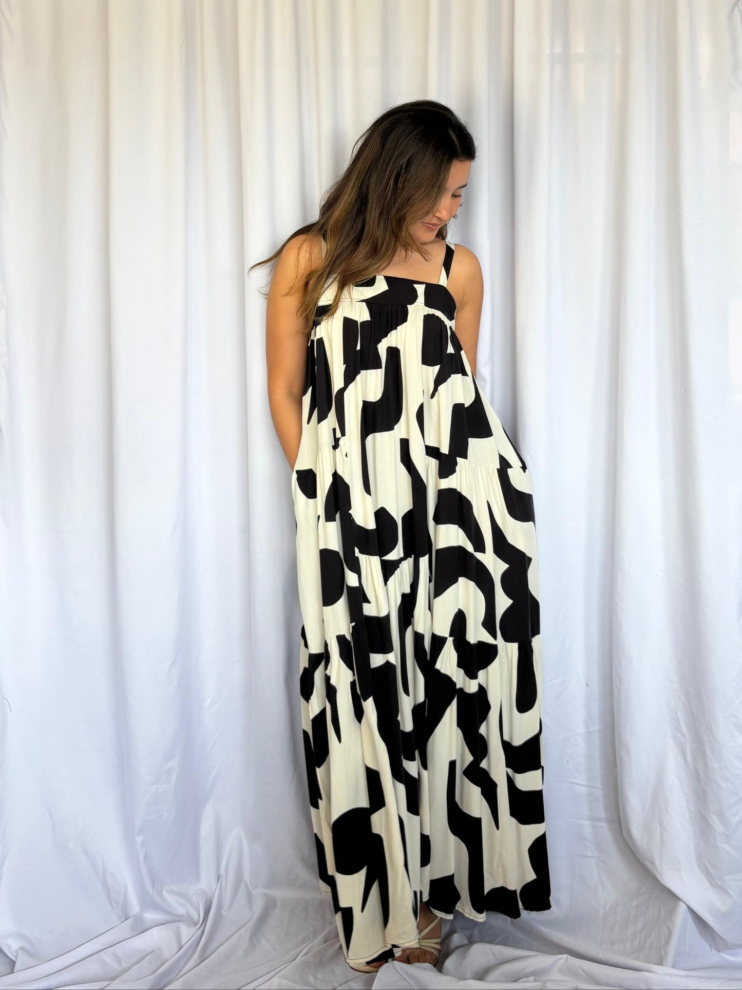 VESTIDO ABEL THE LABEL B&W - BLANCO Y NEGRO