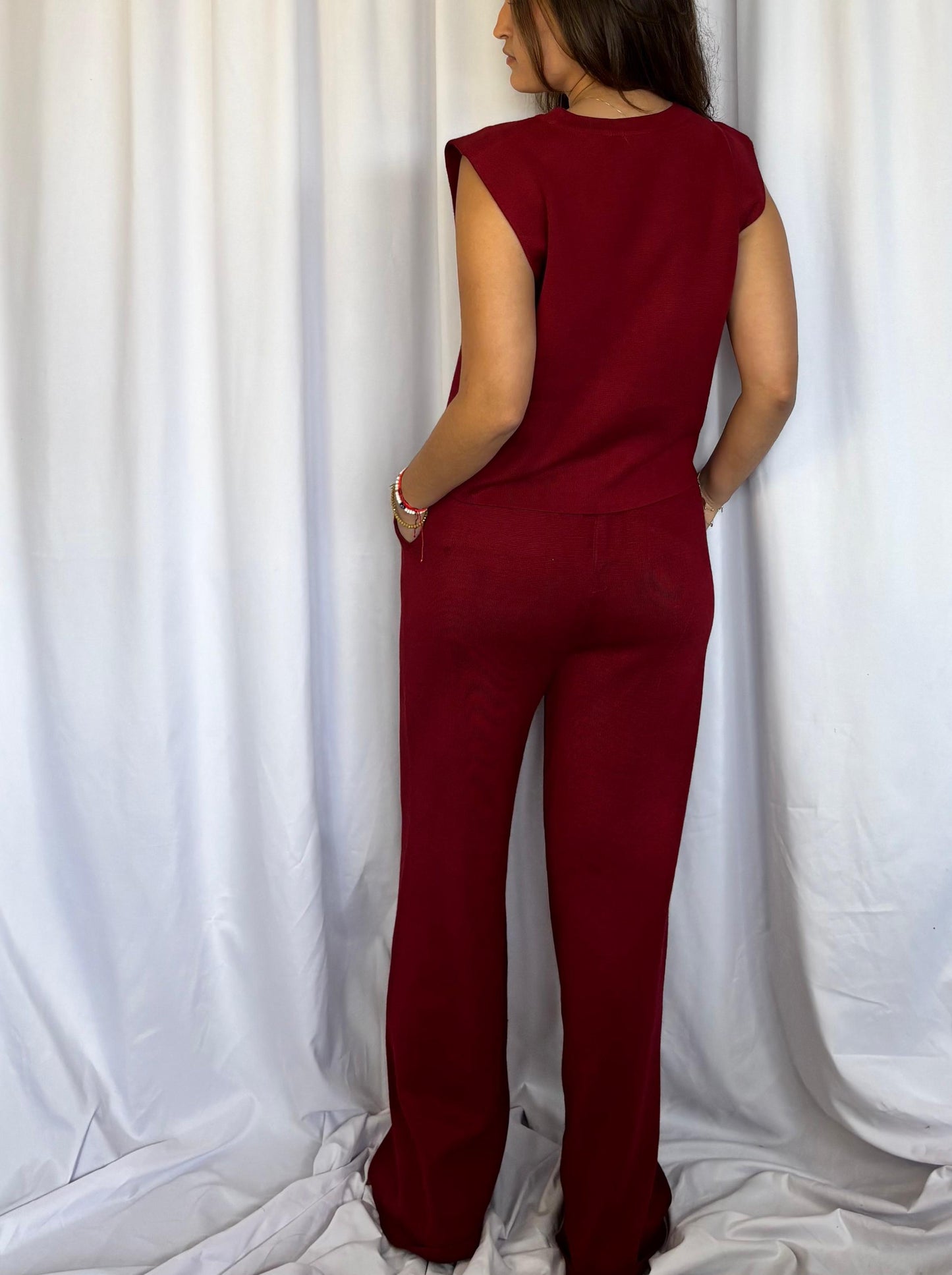 CONJUNTO TEJIDO CYRUS - GUINDA