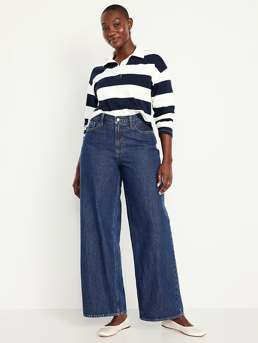 JEAN OLD NAVY WOW BAGGY WIDE LEG - AZUL OSCURO