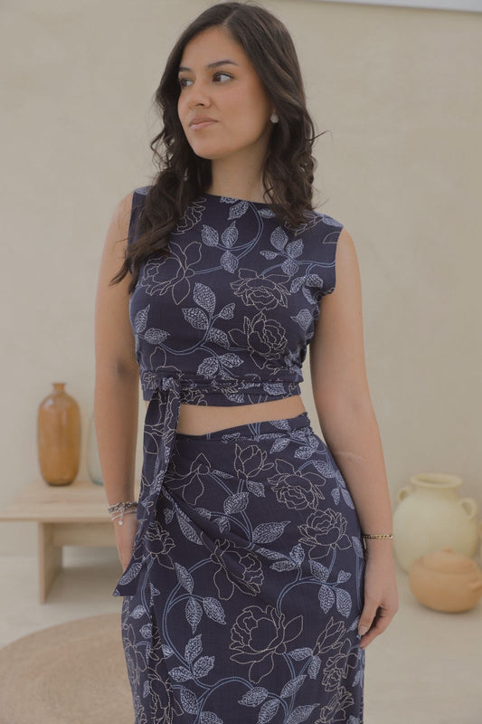 Blusa Sirena - Azul floreado