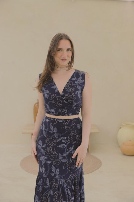 Conjunto Sirena - Azul floreado