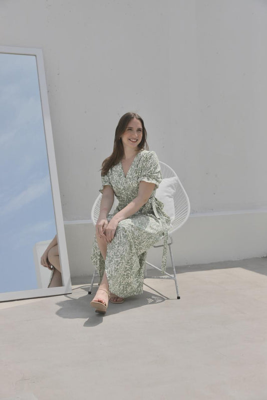 Conjunto Hali - Verde floreado