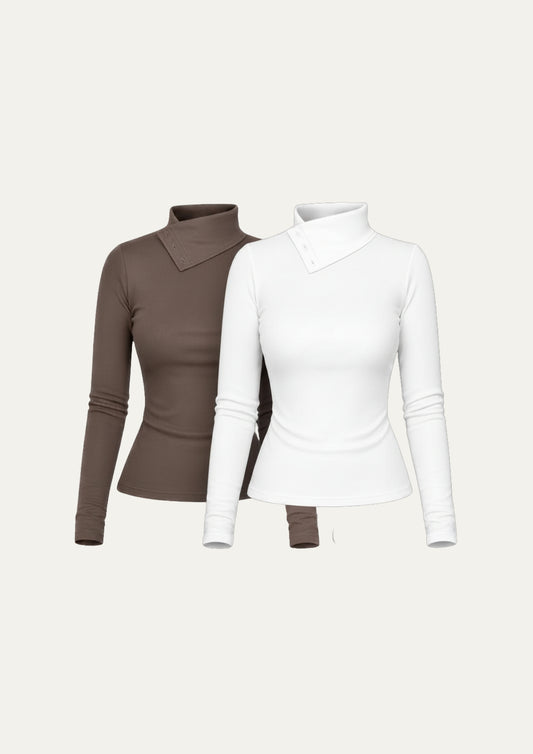 PACK 2 POLOS ATENEA - BLANCO Y COCOA