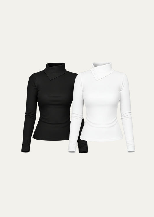 PACK 2 POLOS ATENEA - NEGRO Y BLANCO