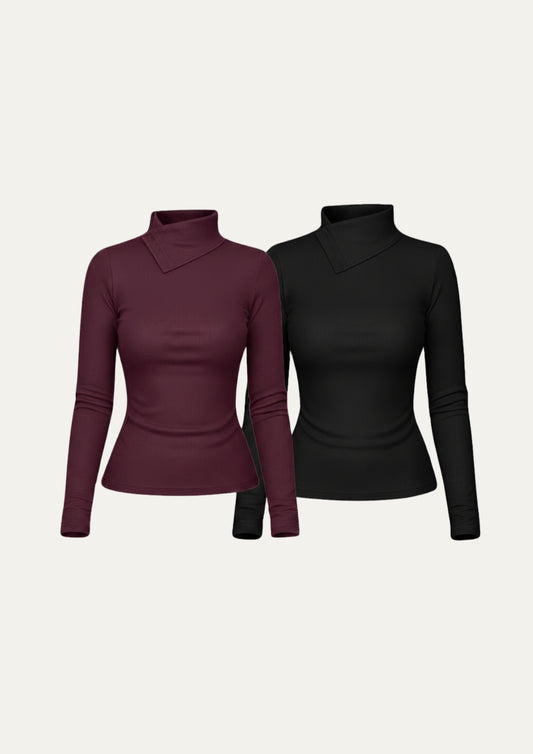 PACK 2 POLOS ATENEA - GUINDA Y NEGRO