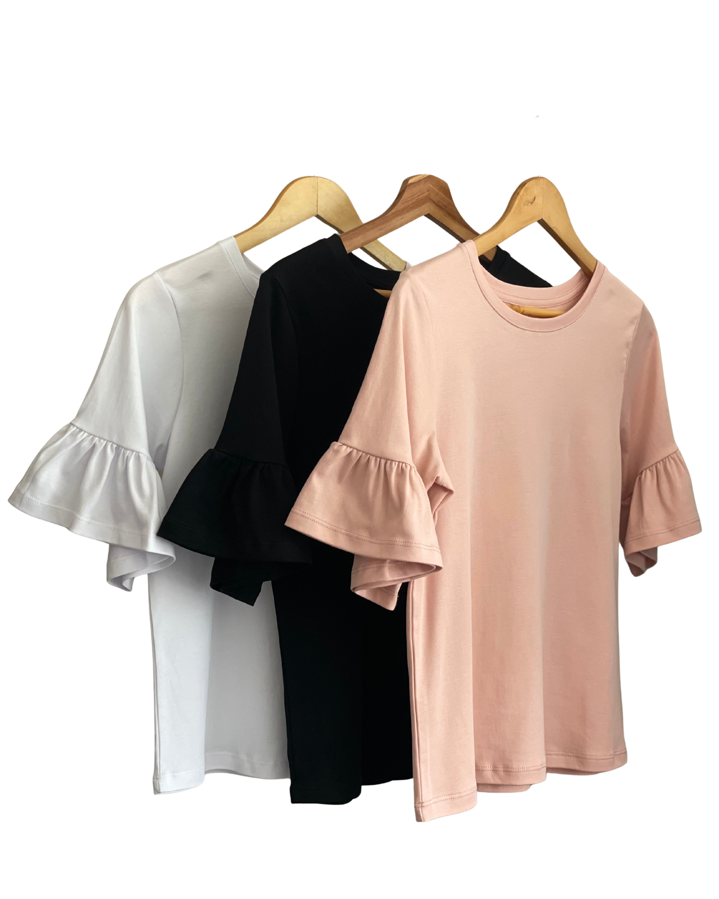 PACK 3 POLOS OLIVIA 2.0 - BLANCO, NEGRO y ROSADO PASTEL