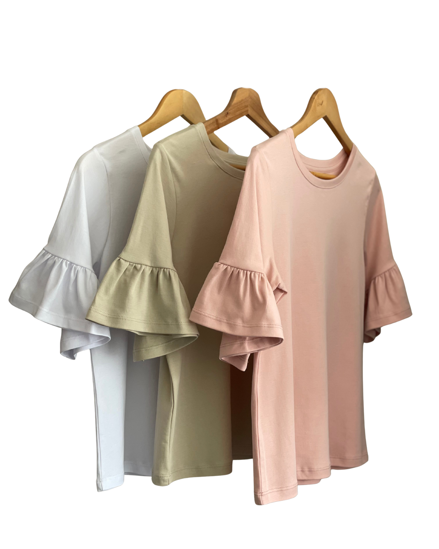 PACK 3 POLOS OLIVIA 2.0 - BLANCO, ARENA⁠ y ROSADO PASTEL