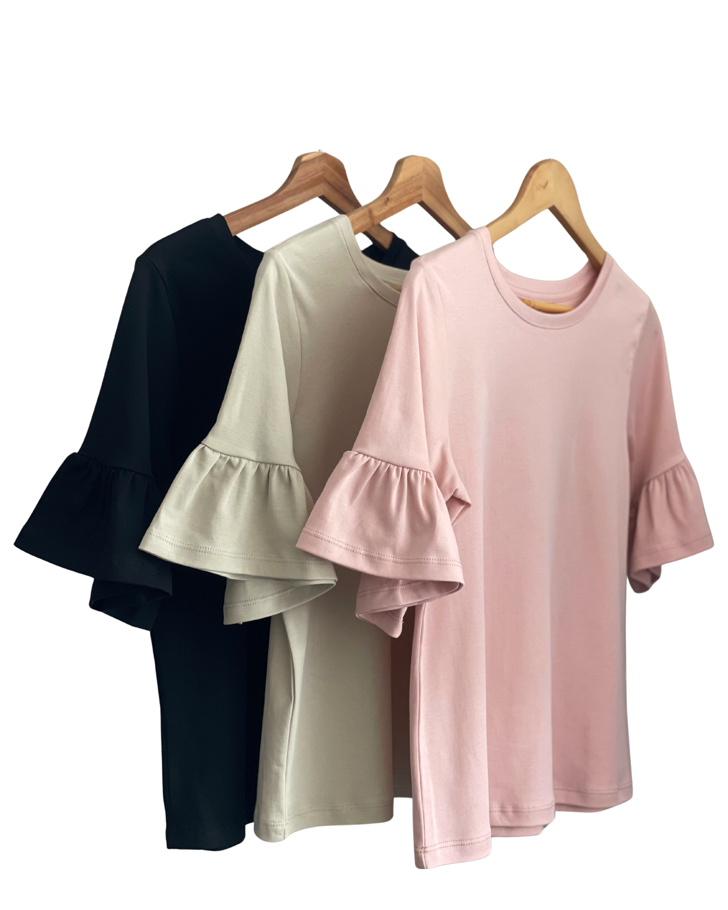 PACK 3 POLOS OLIVIA 2.0 - ARENA⁠, NEGRO y ROSADO PASTEL