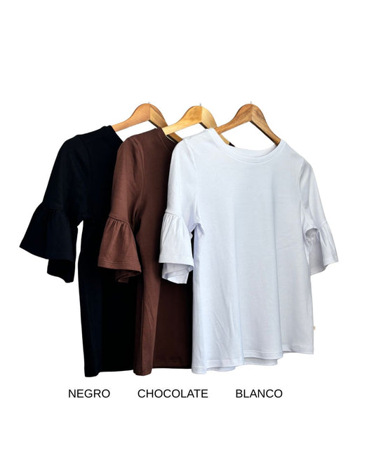 PACK 3 POLOS OLIVIA 2.0 - BLANCO, NEGRO y CHOCOLATE