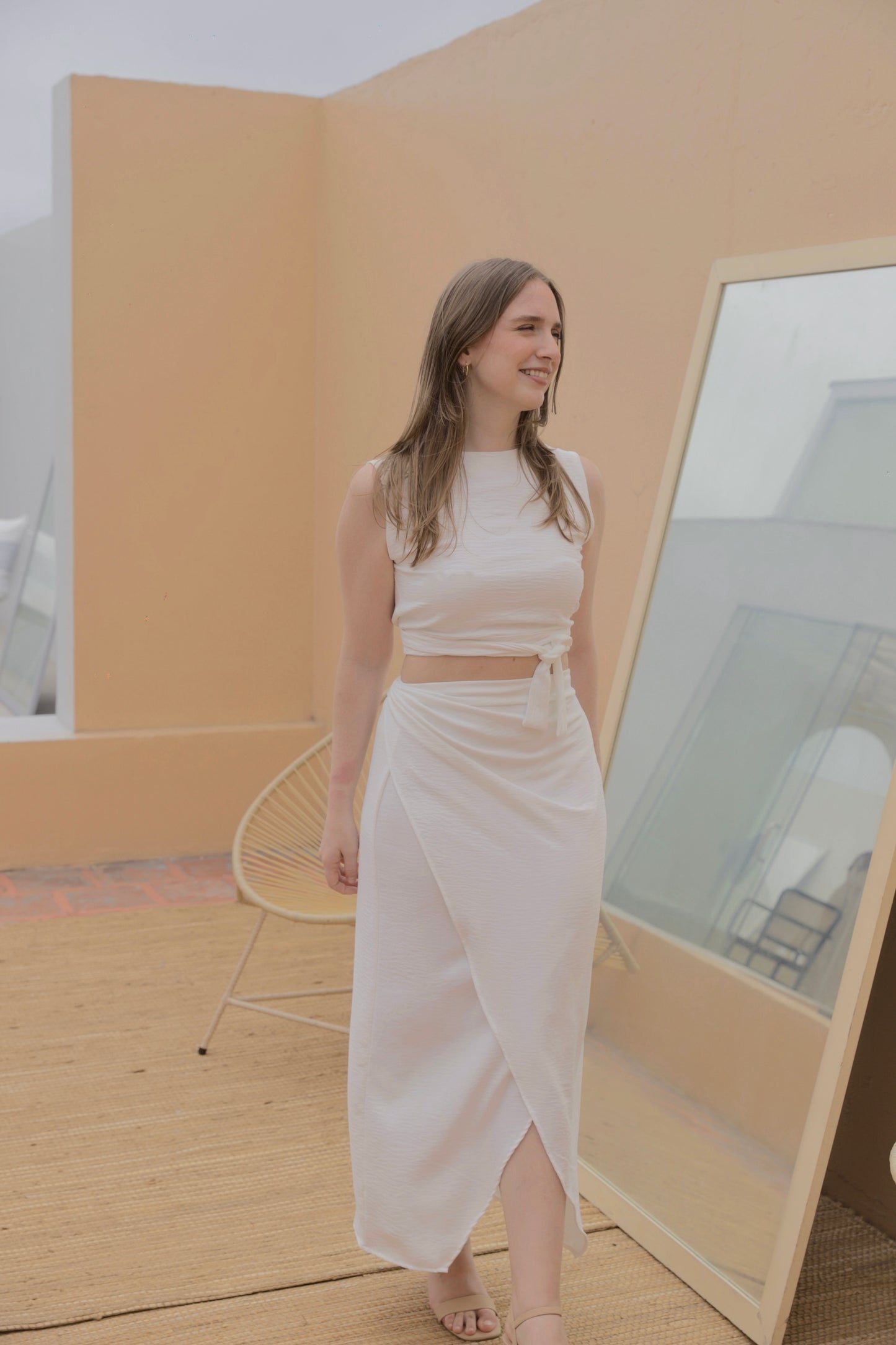 SET FALDA HALI / BLUSA SIRENA - PERLA