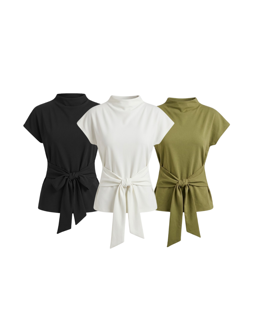 PACK 3 POLOS GIA - PERLA, NEGRO y VERDE