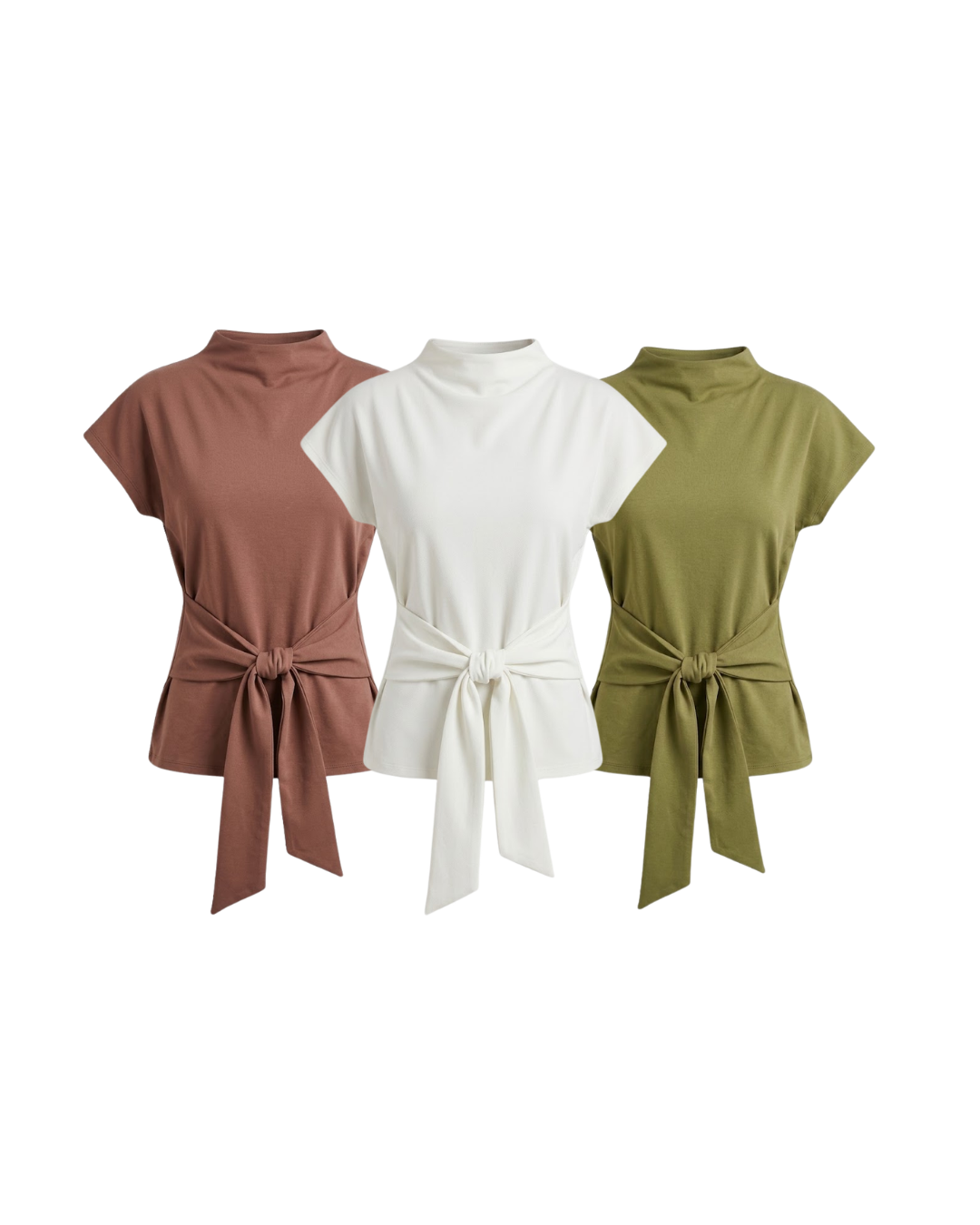 PACK 3 POLOS GIA - PERLA, VERDE  y COCOA