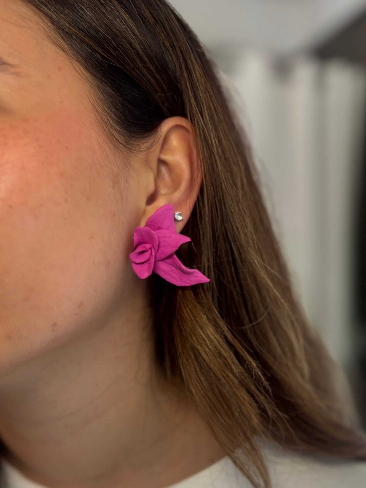 Aretes Magnolia - Fucsia