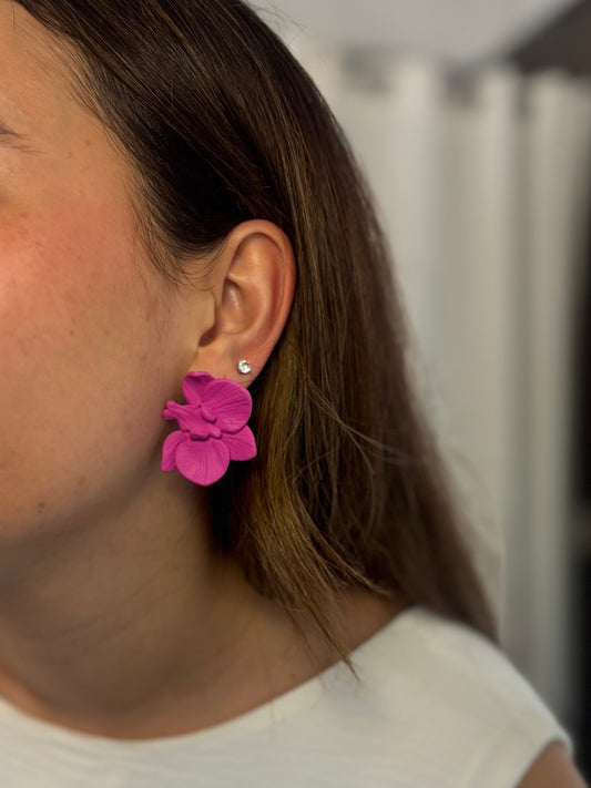 Arete Orquídea - Fucsia
