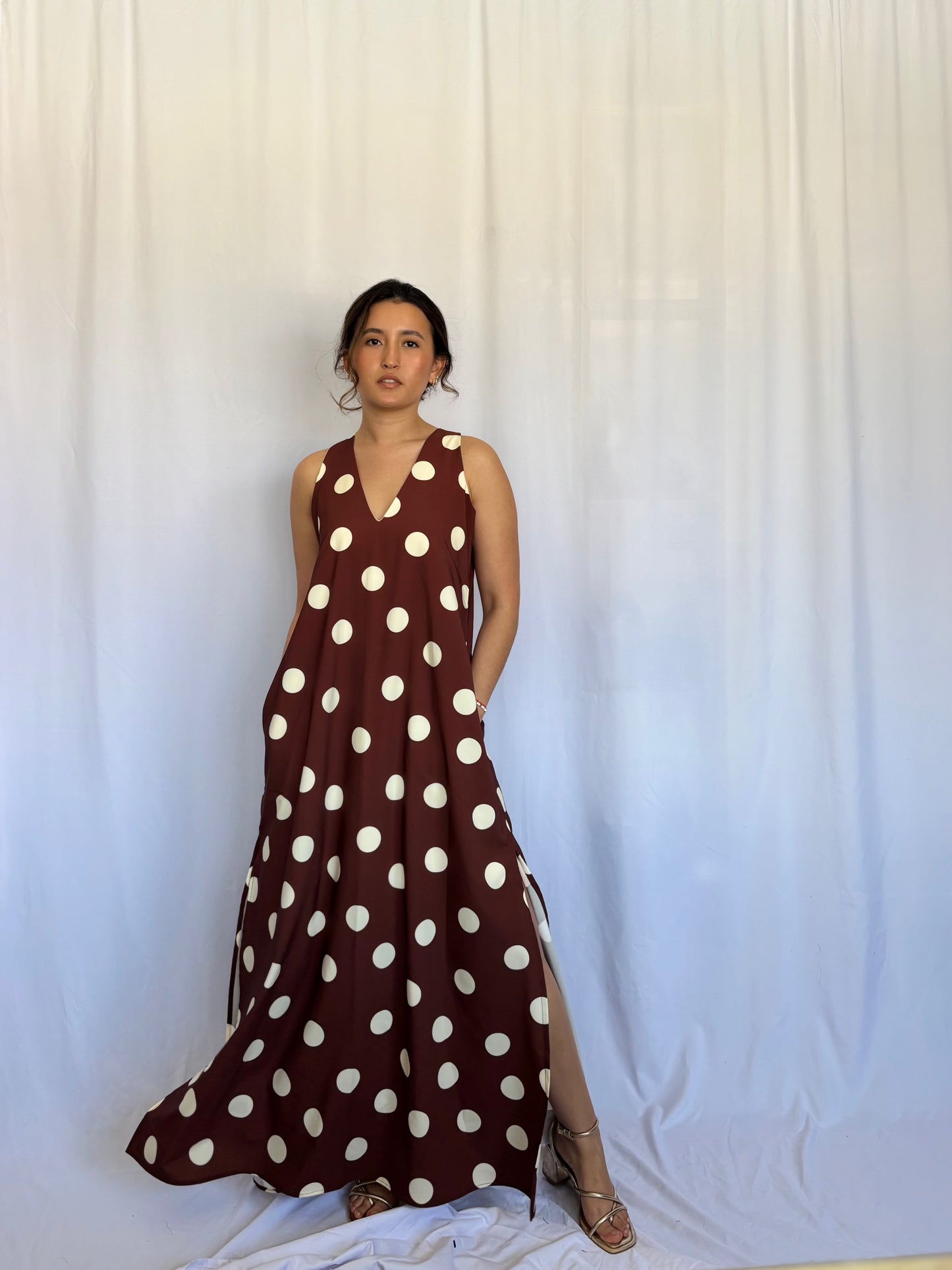 Vestido Valeria - Lunares chocolate