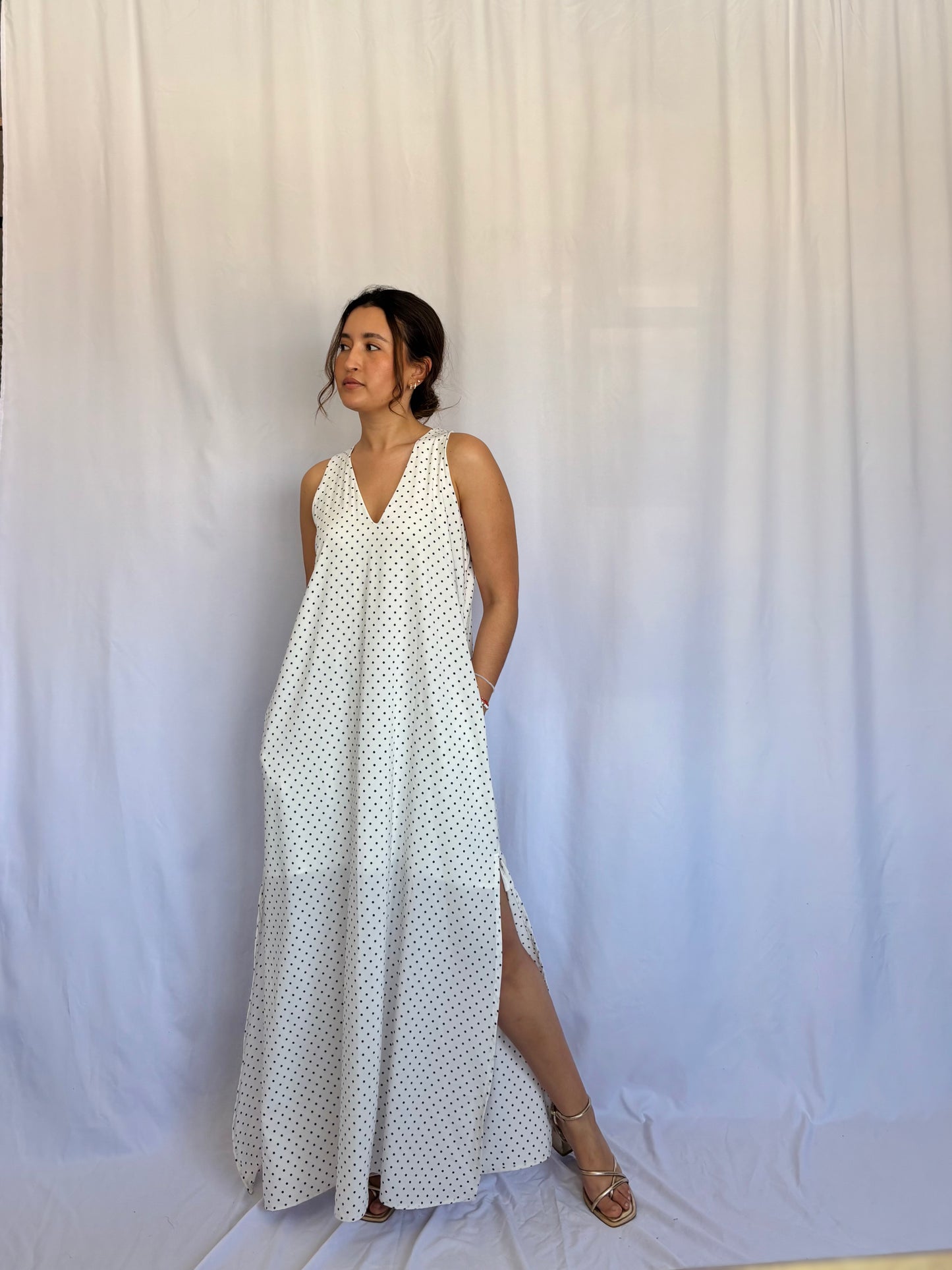 Vestido Valeria - Lunares blanco