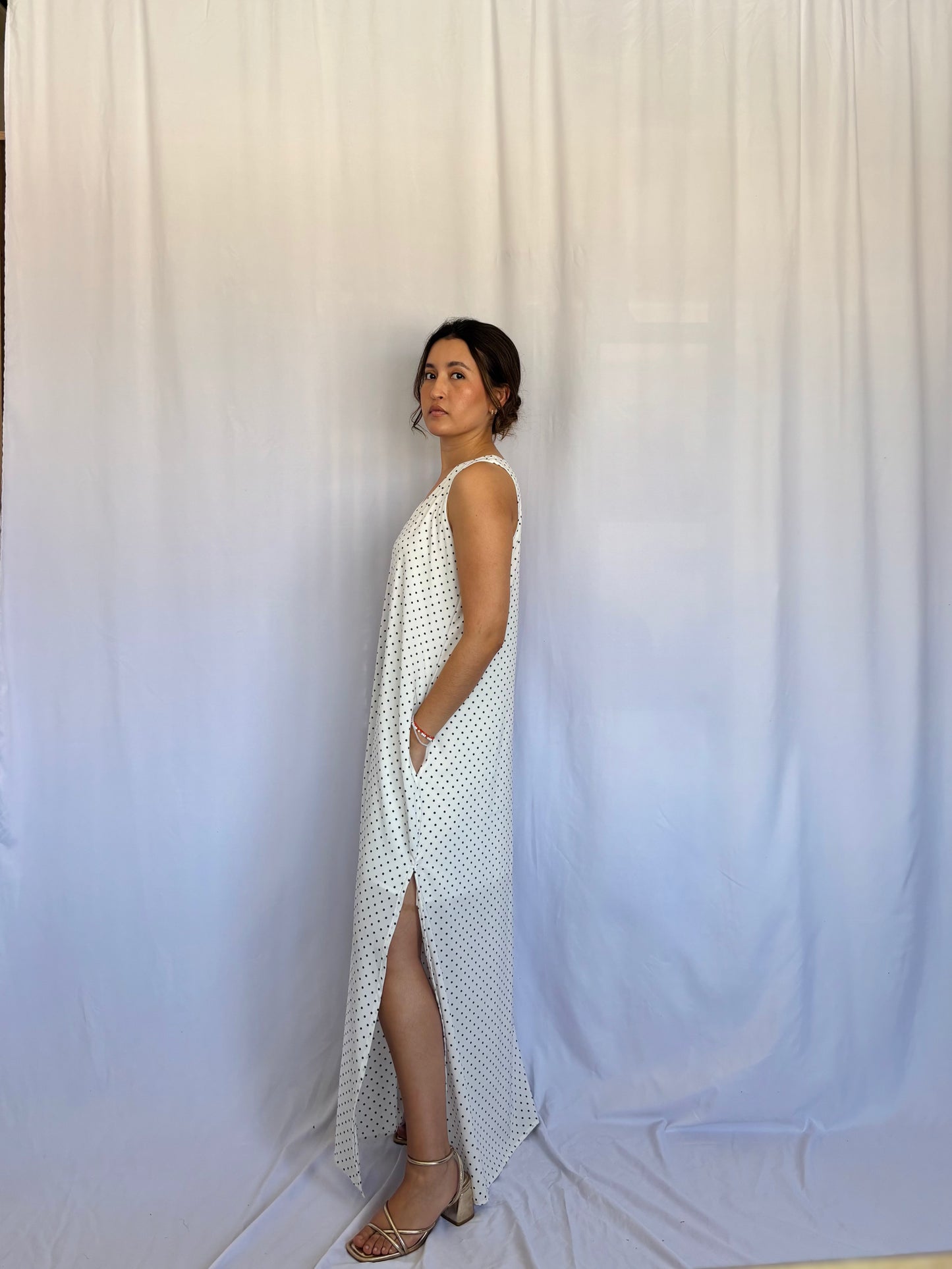 Vestido Valeria - Lunares blanco