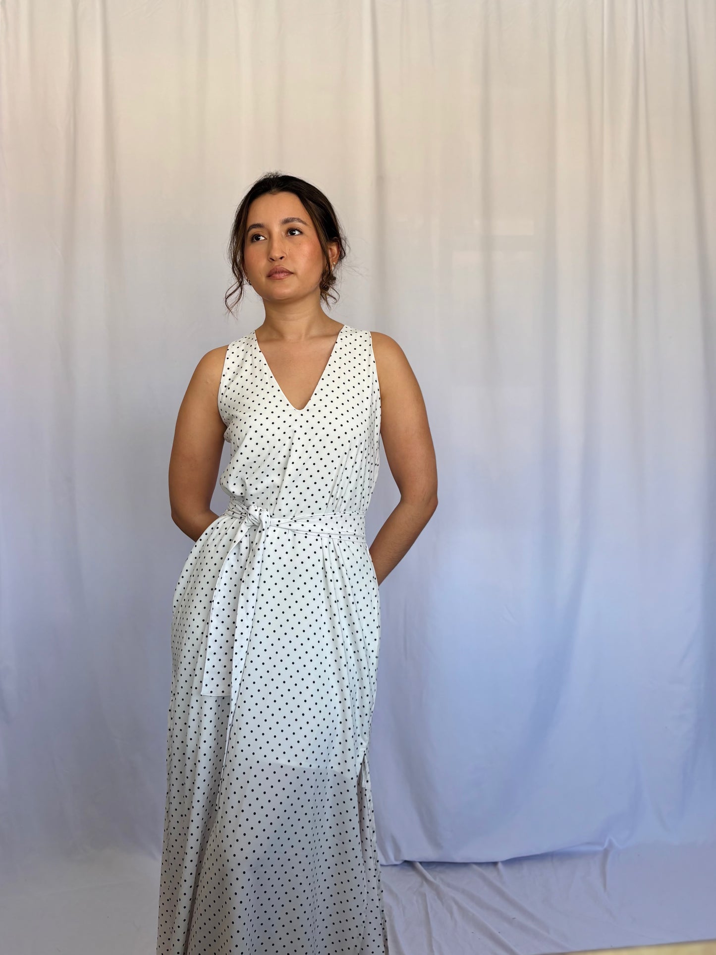 Vestido Valeria - Lunares blanco