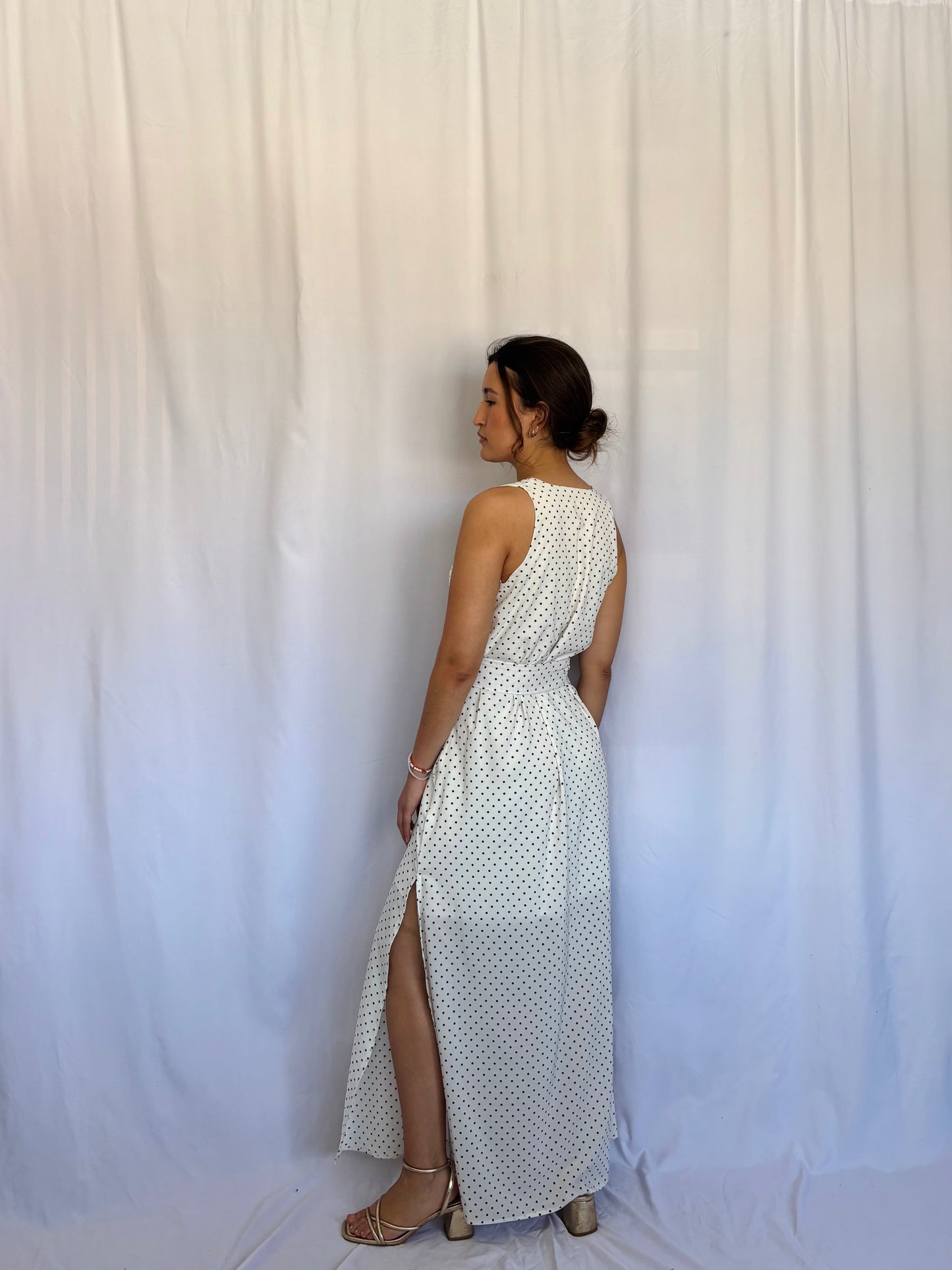 Vestido Valeria - Lunares blanco