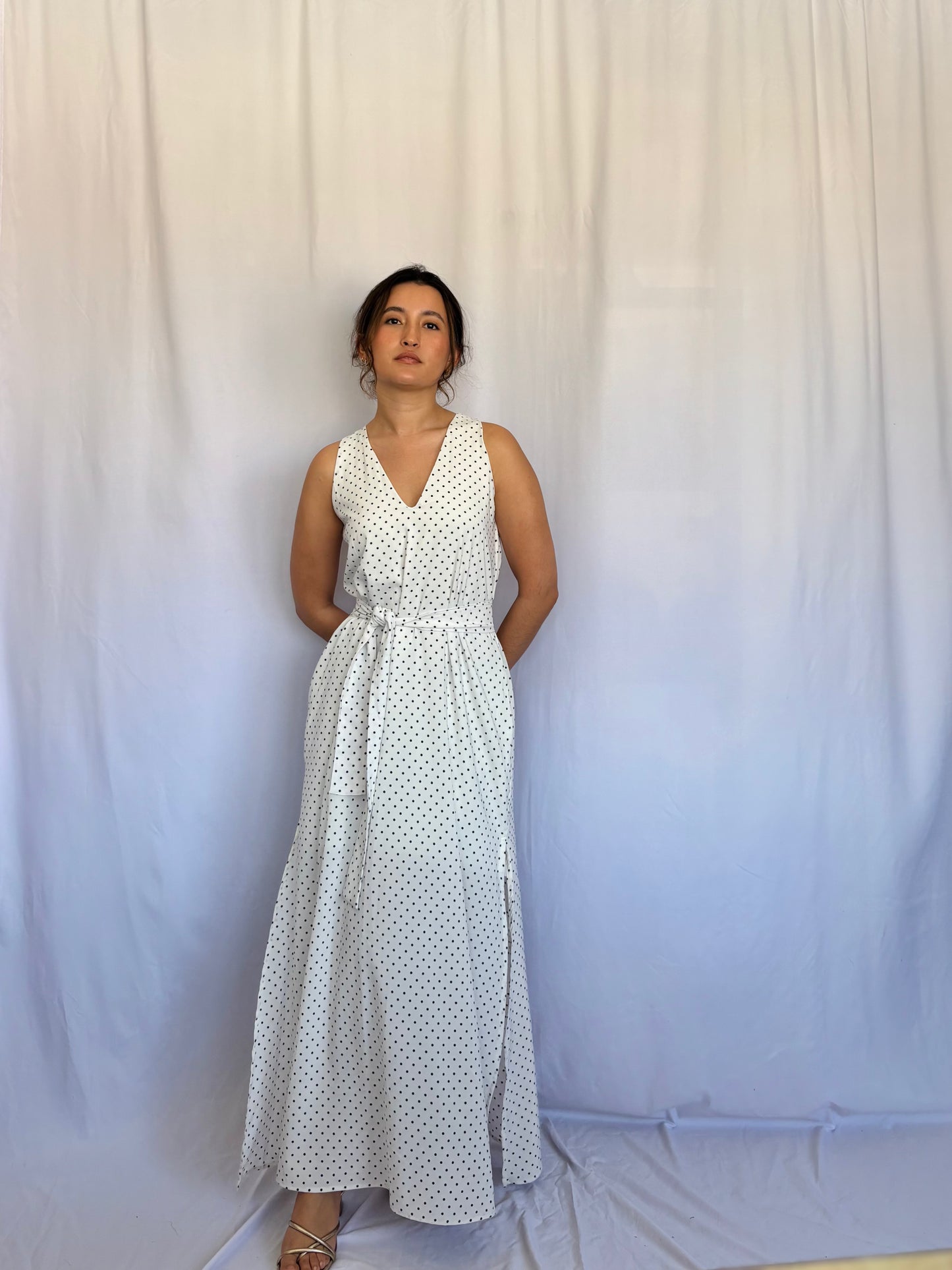 Vestido Valeria - Lunares blanco