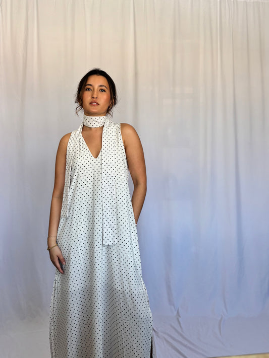 Vestido Valeria - Lunares blanco