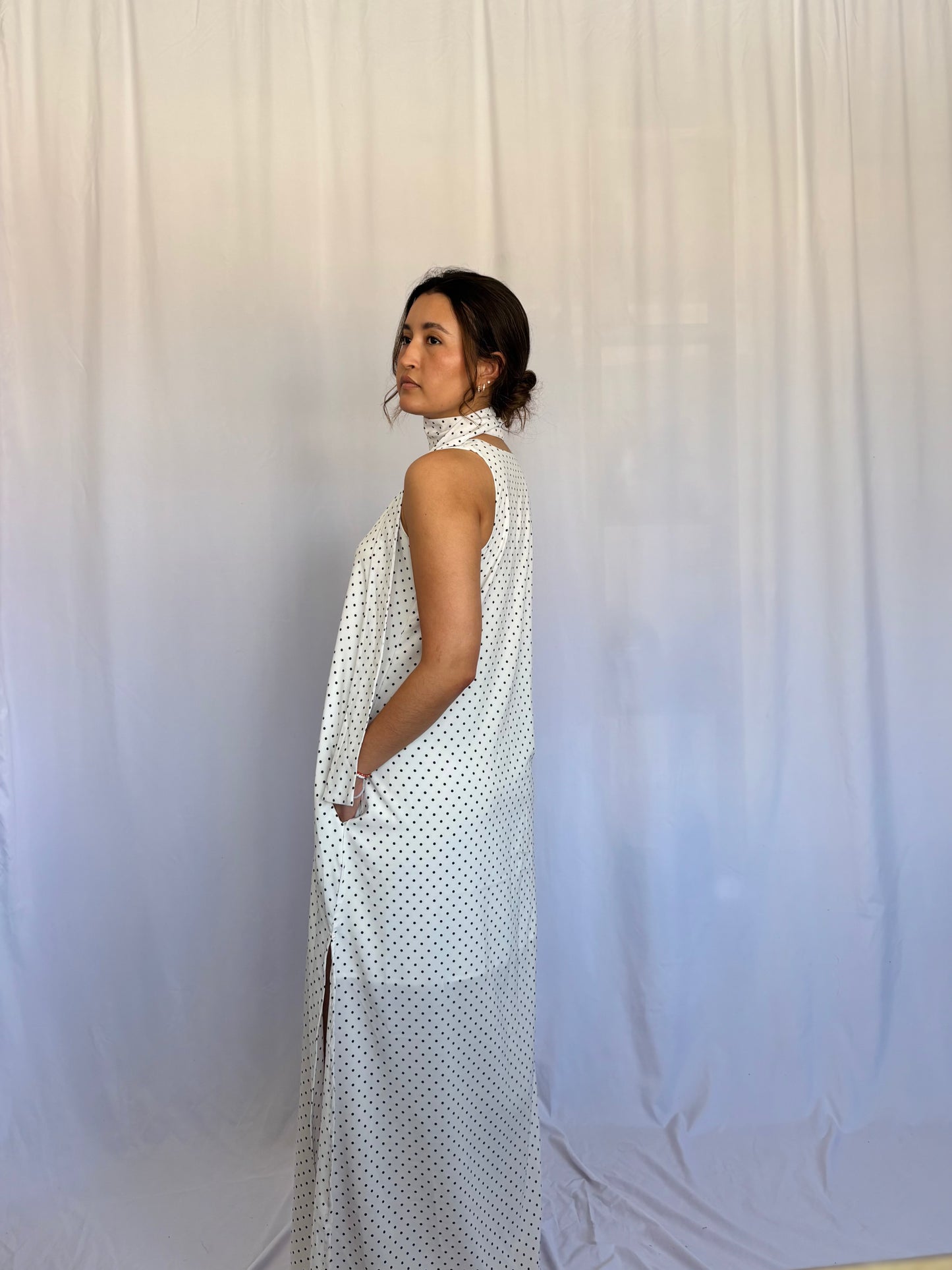 Vestido Valeria - Lunares blanco