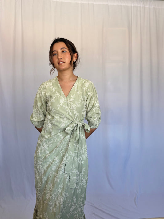 Vestido Kaia - Verde floreado