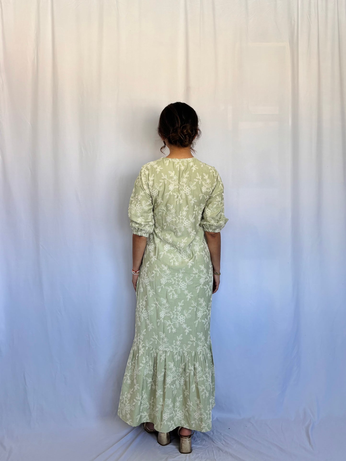 Vestido Kaia - Verde floreado