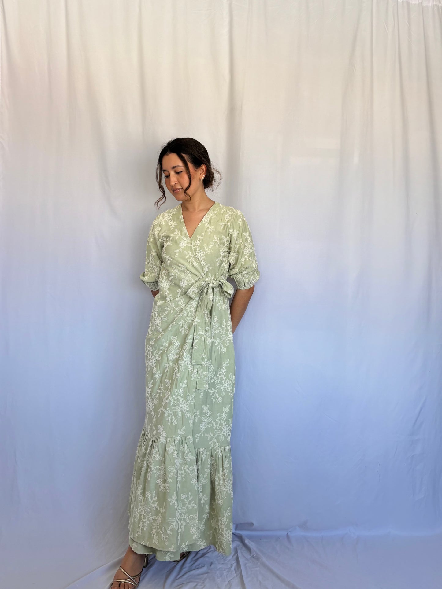 Vestido Kaia - Verde floreado