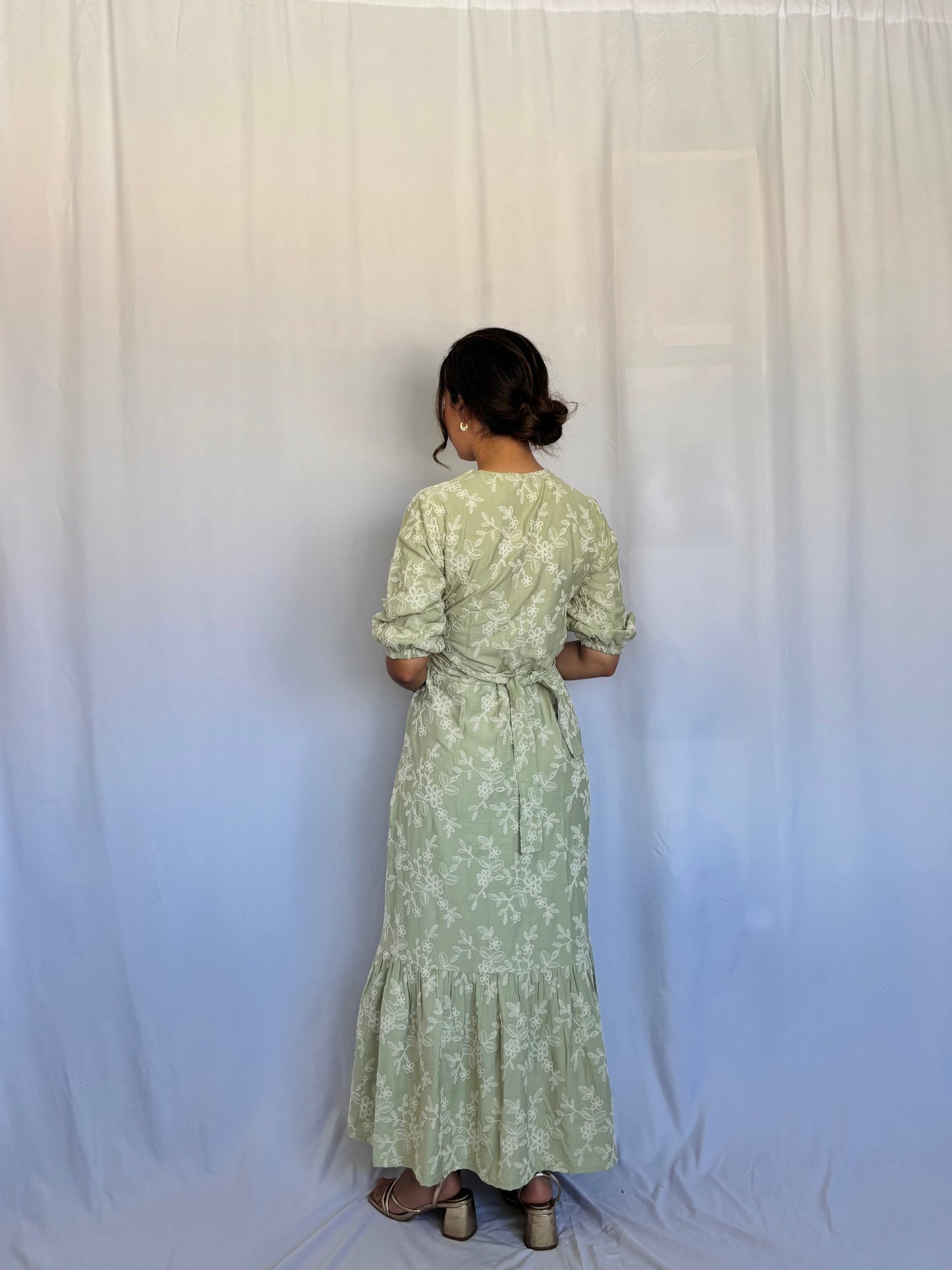 Vestido Kaia - Verde floreado