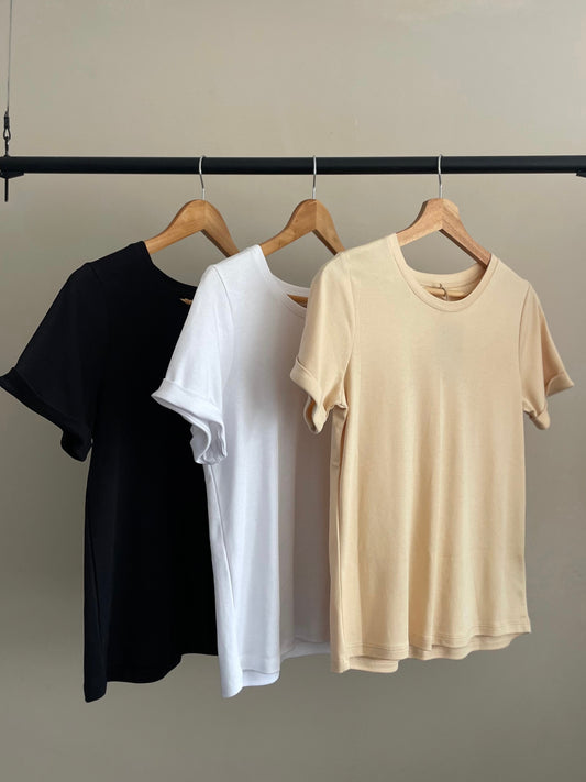 Pack 3 polo Aria - Negro / Blanco / Beige