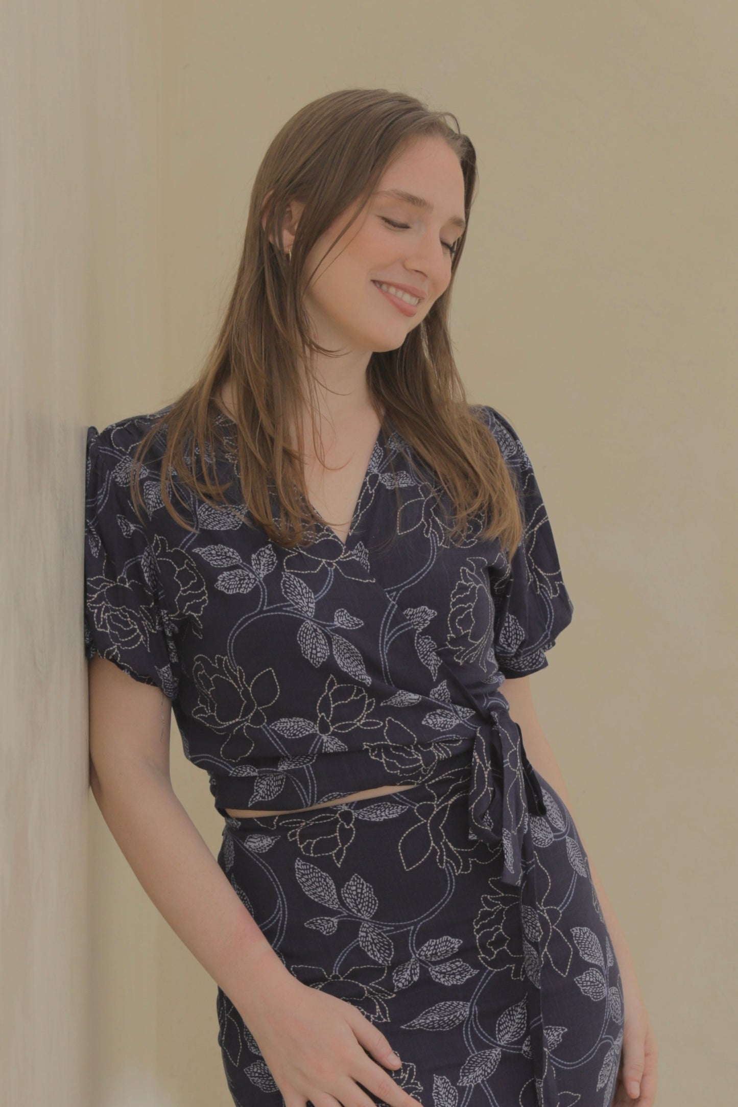 Blusa Hali - Azul floreado