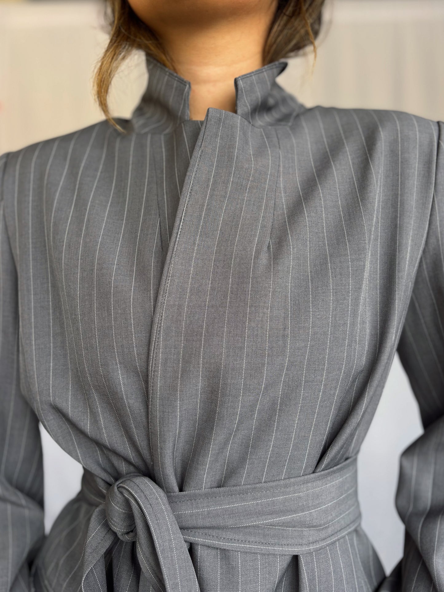 Blazer Amalia Oversized - Gris rayado