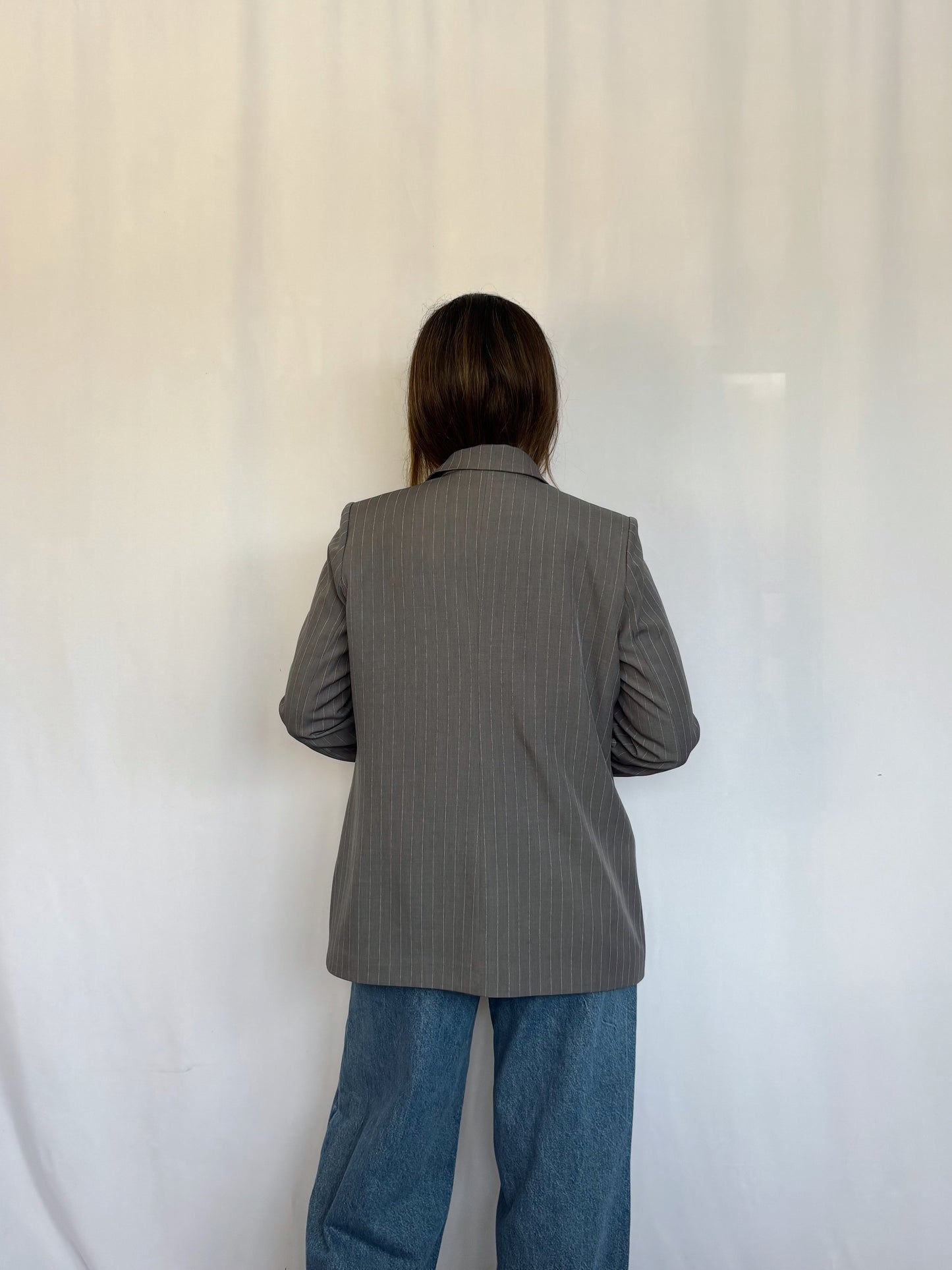Blazer Amalia Oversized - Gris rayado