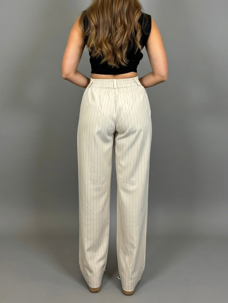 Pantalón Amalia - Crema rayado