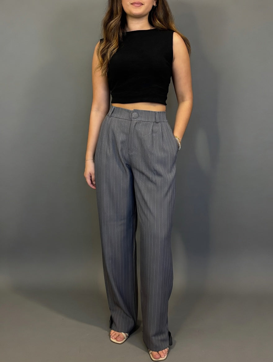 Pantalón Amalia - Gris rayado