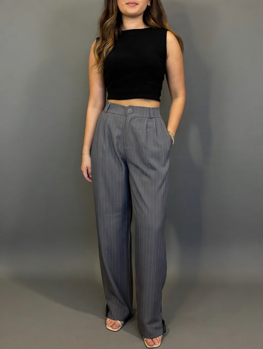 Pantalón Amalia - Gris rayado