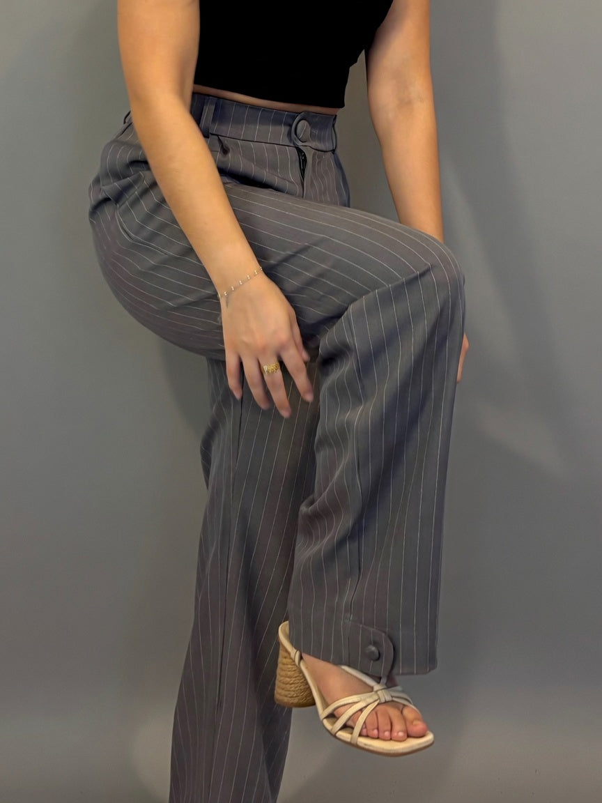 Pantalón Amalia - Gris rayado
