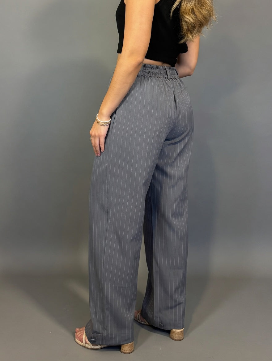 Pantalón Amalia - Gris rayado