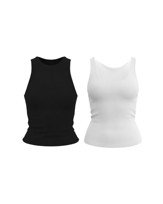 PACK 2 TOPS EMMA - NEGRO Y BLANCO