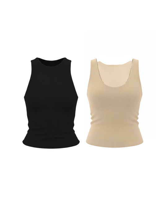 PACK 2 TOPS EMMA - NEGRO Y VAINILLA