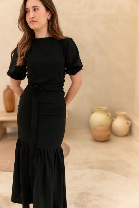 SET FALDA SIRENA / BLUSA HALI - NEGRO