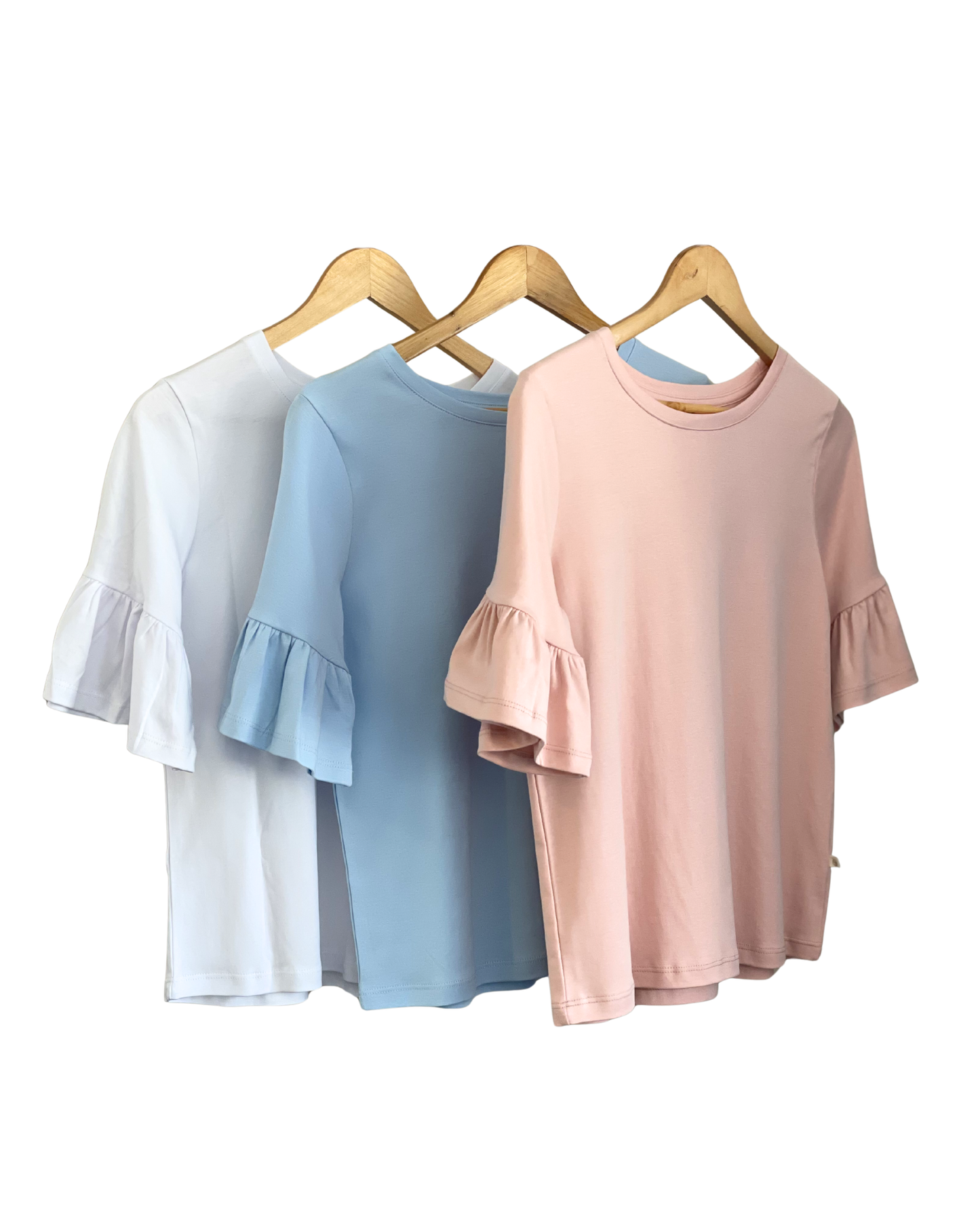PACK 3 POLOS OLIVIA - ROSADO PASTEL, CELESTE PASTEL Y BLANCO