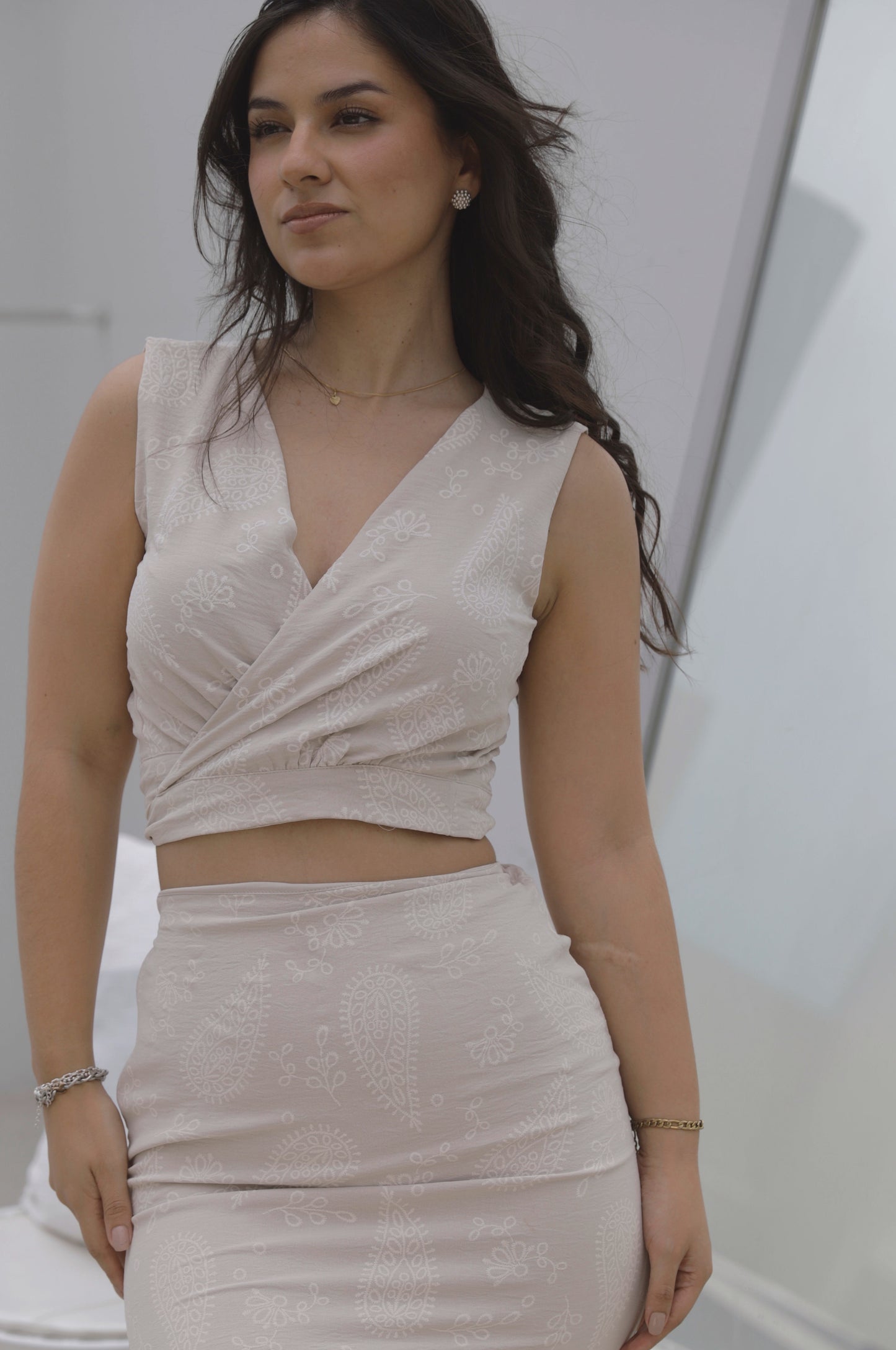 Blusa Sirena - Beige floreado