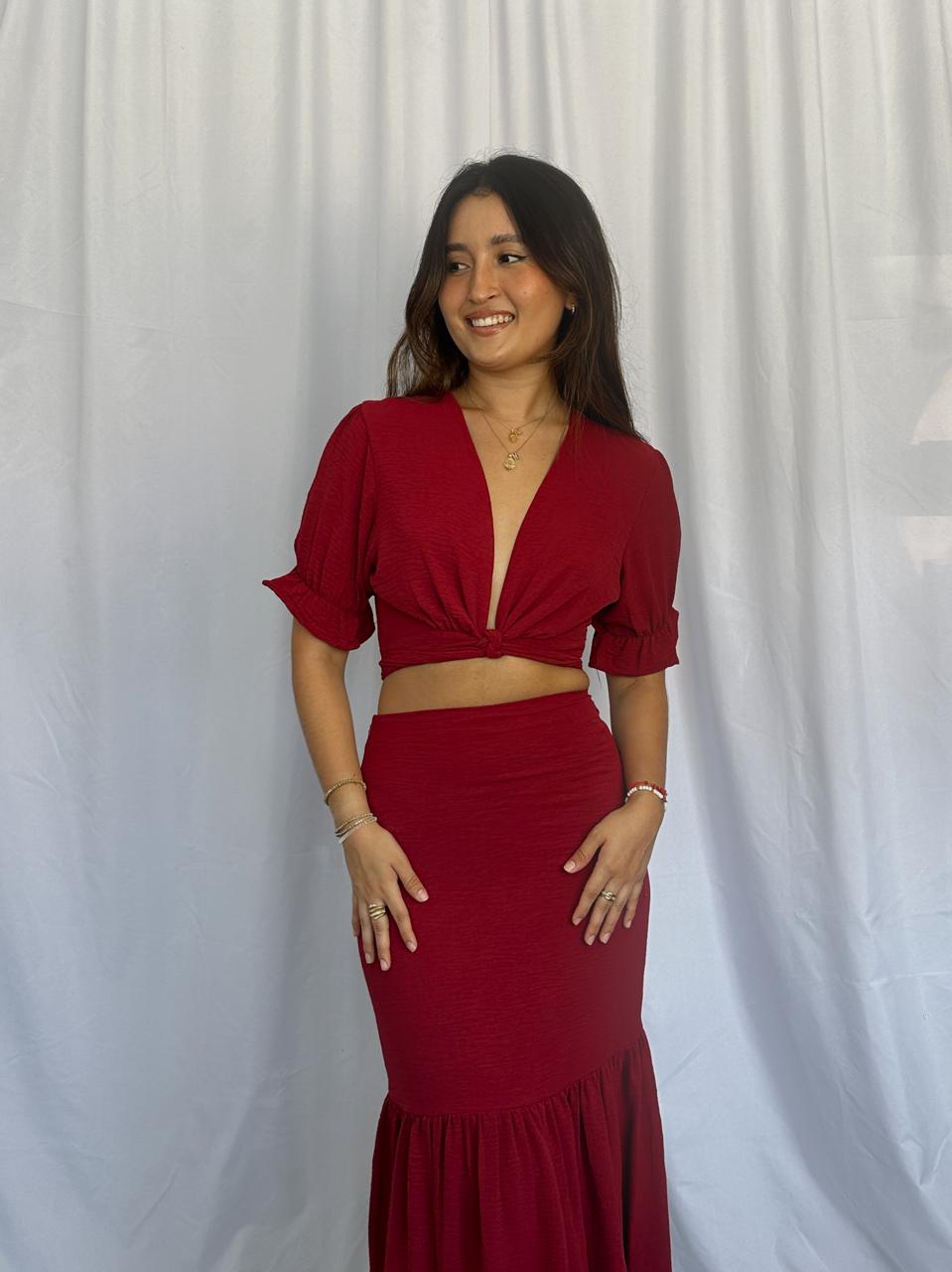 Blusa Isla - Borgoña