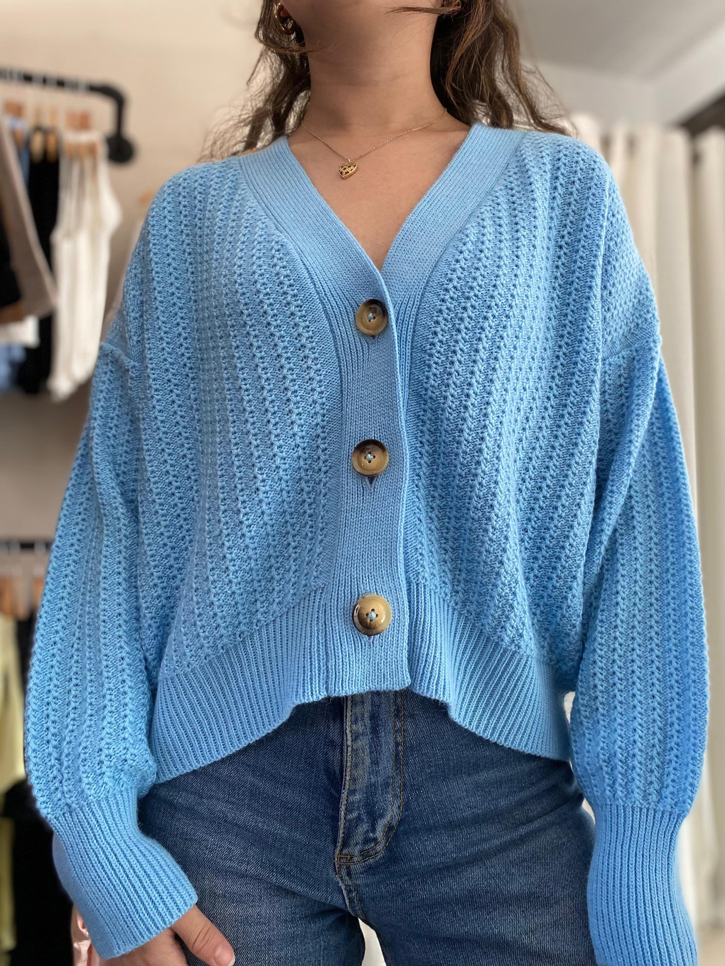 Cardigan Majo - Celeste