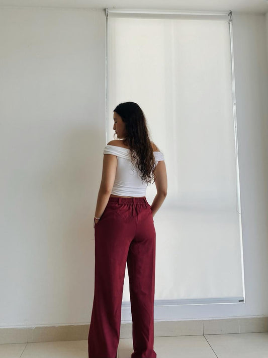 Pantalón Luana - Borgoña